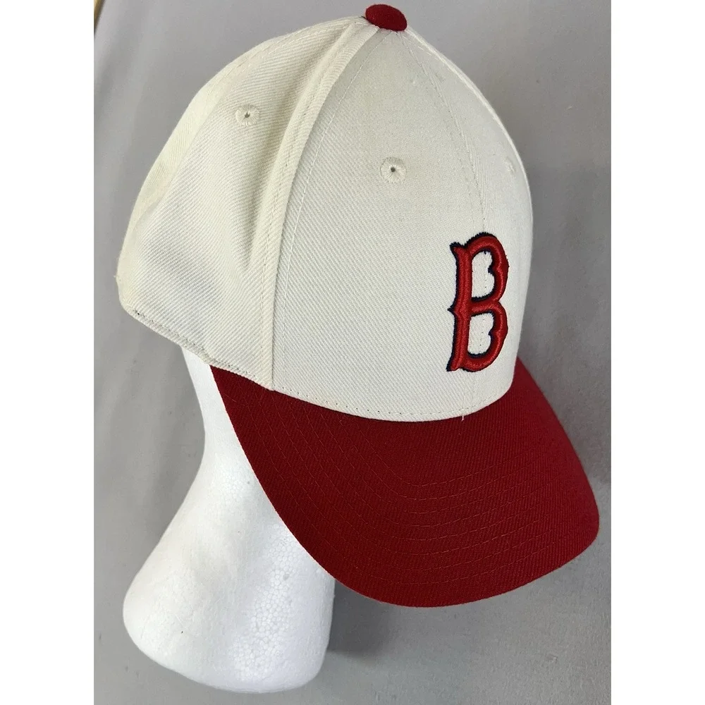 Rare American Needle Cream & Red 1909 Boston Red Sox Fitted Pro Model‎ Hat 7 Y2K